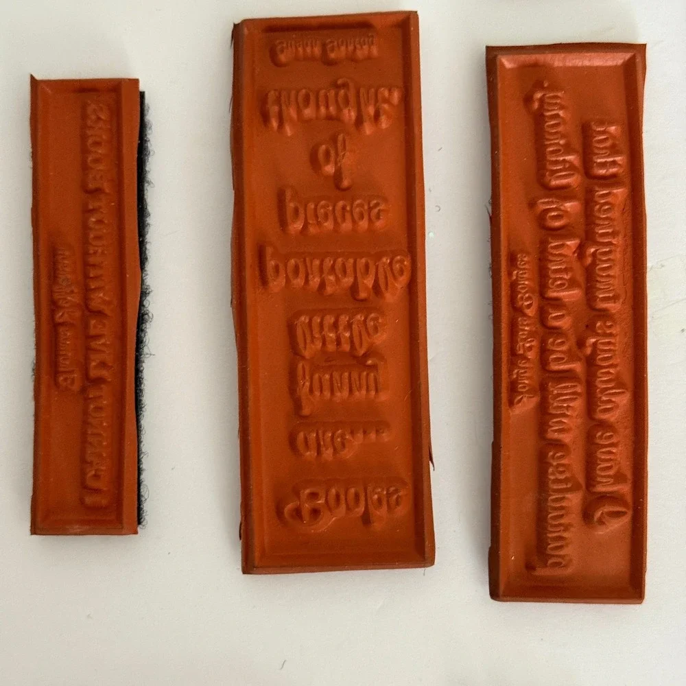 Literary Quote Rubber Stamp Set Unbranded Acrylic Blocks Books Library Red 15pc